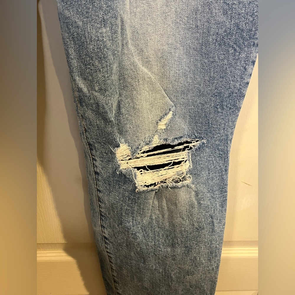 & Denim Distressed Blue Denim Jeans - Picture 6 of 11